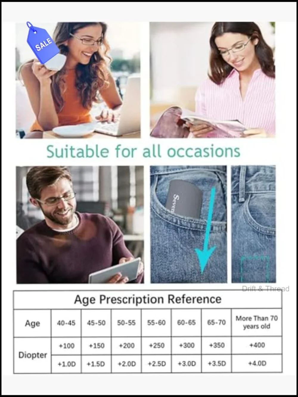 Blue Light Blocking Reading Glasses - Spring Hinge Foldable Computer Readers